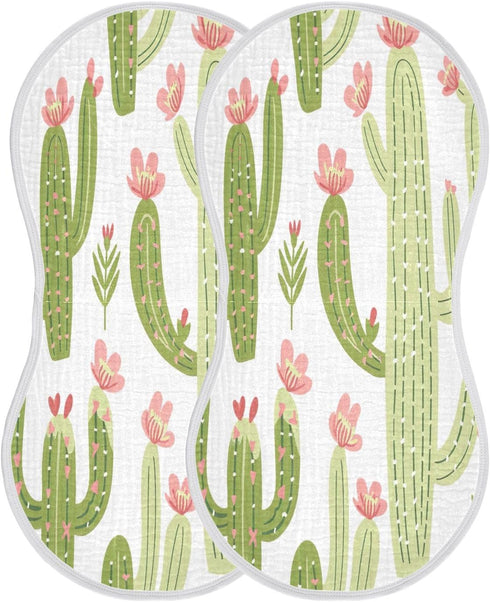 YEGAME Set 1 11 22 Inch Muslin Baby Burp Cloths of - Cactus Super Absorbent Cotton Burping Rags Soft Baby Washcloths