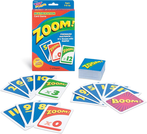 Trend Enterprises Zoom! Multiplication Card Game - 1 to 4 Players, Ages 9 and Up, Build Multiplication Skills