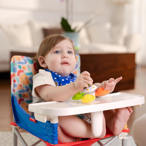 6+ 3-Point Summer Nuby Pop-Up Booster Seat with Removable Tray - Months - Portable Booster Seat for Floor