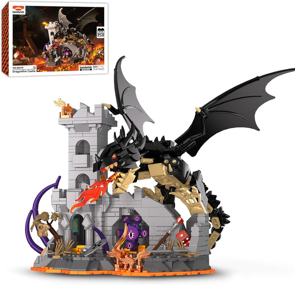 OWNONE 1 Dragon Building Set with Dice Tower, 919 PCS Flaming Medieval