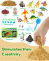 sikmcle 3-6+ Dinosaur Sensory Bin Toy for Kids Dinosaur Toys and Play Sand Kit for Boy Sensory Bin Filler and Toddler