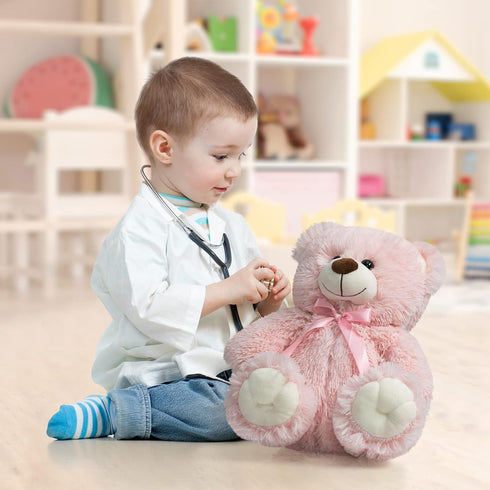 Super Color Teddy Bear Stuffed Animal - Plush Toy for Children, Girlfriend, Family, Baby Shower, Birthday (Pink 14 in)