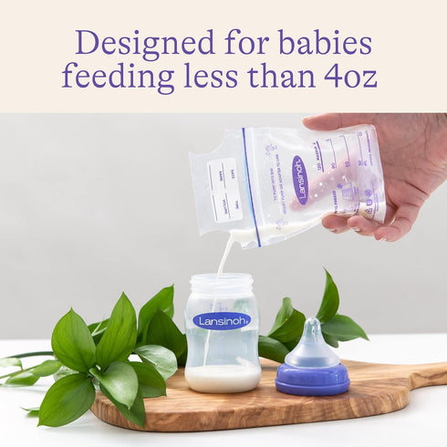 Lansinoh Breastmilk Storage Bags, 50 Count, Presterilized, Hygienically Doubled-Sealed for Refrigeration and Freezing,
