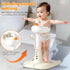 VEAREAR Foldable Baby Bathtub with Shower Rack, Anti-Slip Base Portable Toddler Bath Stand Duck Design, Adjustable Baby