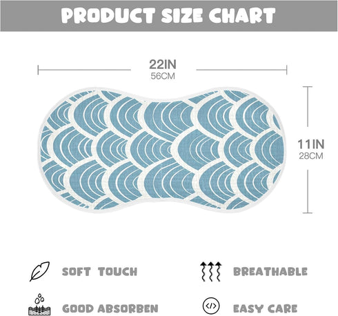 YETTASBIN Sea Waves Muslin Baby Burp Cloth, Super Soft Absorbent Cotton Burp Rag Baby Bibs Feeding Cloth for Newborn