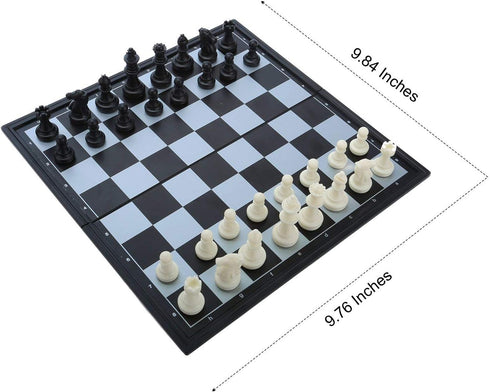 Magnetic Travel Chess Set with Folding Board - Educational Toys for Kids and Adults, 2 Players