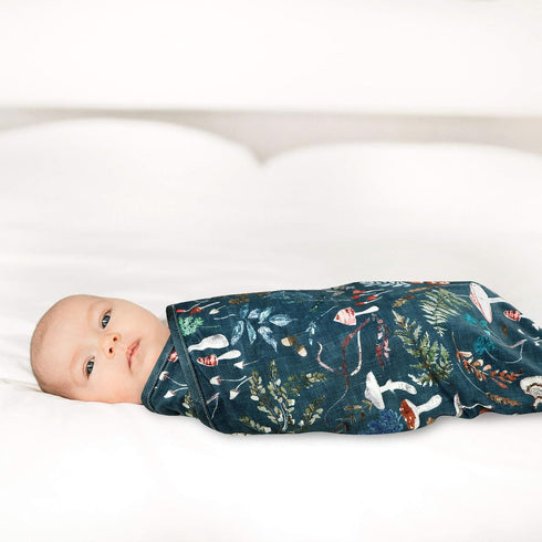 Baby Swaddle Blanket, Jersey Knitted Receiving Blanket for Boys and Girls, Soft Double Layer Mushroom