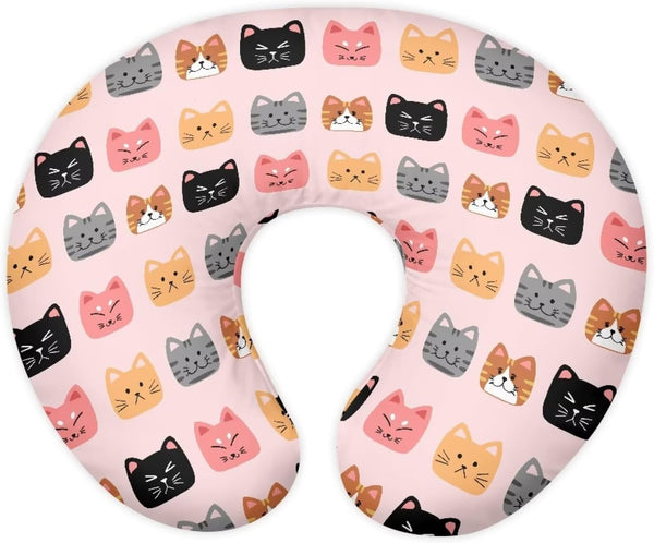 Qehuruxo Cute Cat Nursing Pillow Cover for Baby Girl Breastfeeding Pillow Slipcover with
