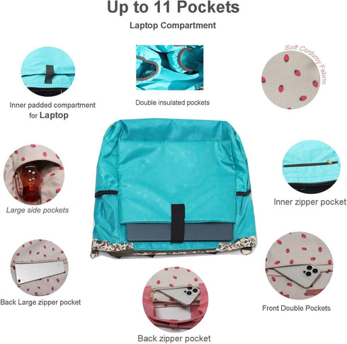 ESVAN Totepack Backpack 3 1 Backpack Diaper Tote Bag Crossbody Bag in for Women Laptop Multifunctional with Insulated