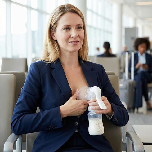 Elfzone Manual Breast Pump - Adjustable Suction Silicone Hand Pump Breastfeeding, Small Portable Manual Breast Milk