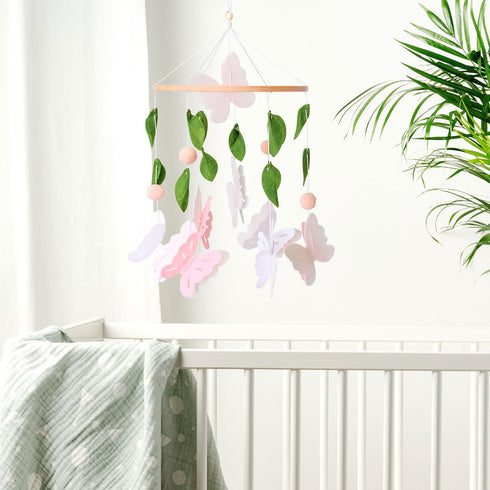 Pink and White Butterfly Crib Mobile - Charming Nursery Decoration
