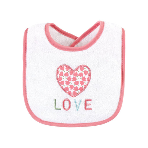 Hudson Baby Unisex Cotton Terry Drooler Bibs - Bunny Design, One Size