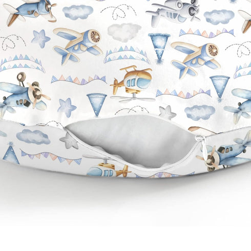 Vintage Planes Airplanes Helicopters Nursing Pillow Covers for Boy Girl Retro Stars Plane Clouds Sky Nursery Slipcover
