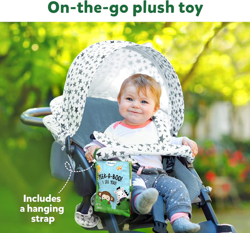 Skillmatics Peek-A-Boo Jungle Book, Soft Cloth Book for Baby, Infant & Toddler Toys with Crinkle Pages
