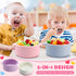 4 Sets 2-in-1 Domensi Kids Porcelain Bowls with Removable Silicone Sleeve Porcelain Toddler Bowls Microwave Dishwasher