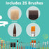 Artlicious Foam Brushes Wood Handle Brush Set for Craft, Watercolor, Oil, Gouache, Face Art, Miniature Detailing