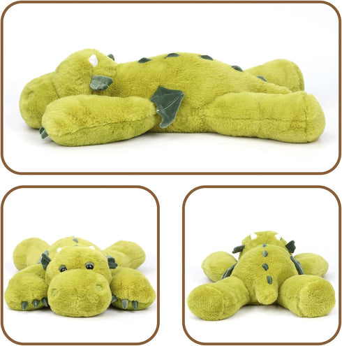 (20" 3.3 lbs) Weighted Dragon Stuffed Animal Soft Weighted Plushes Cute Green Dragon Plush Toy Birthday Gift for Boys