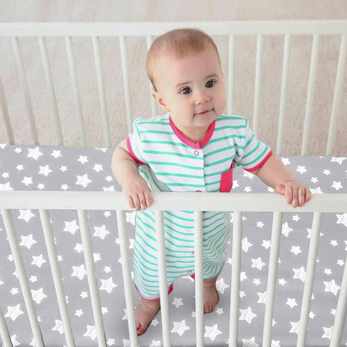 Pack 4 Pack Pack Pack and Play Sheets, Mini Crib Sheets, Stretchy n Play Playard Fitted Sheet, Compatible with Graco n