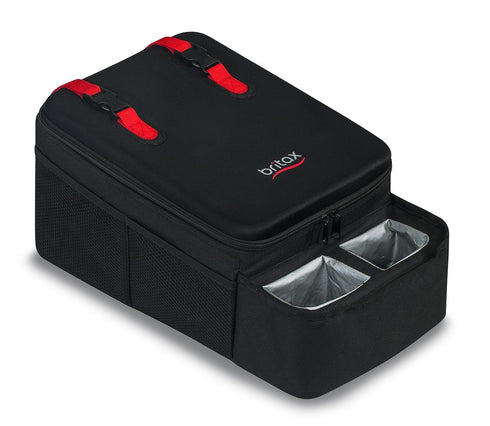 Britax Car Seat Organizer Caddy with Insulated Cup Holders | Crash Tested, 8 Mesh Pockets, Removable Center Dividers,