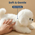 12" CU-MATE Plush Maltese Dog Toys, Simulation-Realistic & Lifelike Soft Stuffed Animal Dog, Handmade Lying Stuffed Dog