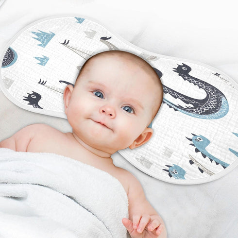YETTASBIN 2 Packs Viking Dragon Ship Muslin Baby Burp Cloth, Super Soft Absorbent Cotton Burp Rag Baby Bibs Feeding