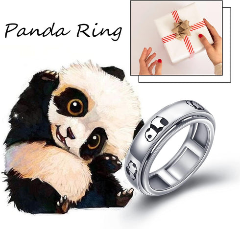 Anxiety,S925 Spinner Rings for Sterling Silver Fidget Anxiety Worry Relieving Boredom ADHD Autism Band Rings for Teen