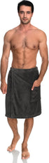 TowelSelections Men's Cotton Shower Wrap - Adjustable Spa Bath Towel (Velour)