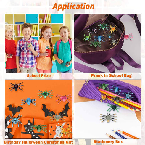 FLORMOON Realistic Animal Figures, 12 Pieces Plastic Halloween Spider Toys for Kids, Educational Learning Birthday Gift