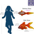 Jet Creations Inflatable Aquatic Animal Pack: 4pc Shark, Dolphin, Goldfish, Starfish, Crab, Penguin - 20+ inch Long