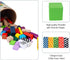 50 Set Offelec Pcs Wooden Building Blocks with Storage Bucket, Montessori Stacking Blocks & Shape Sorting Toys