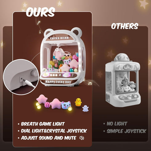6+,Mini Skirfy Claws Machines for Kids,Unicorns Toys for Girls Age Vending Machines with Squishyes Fidgets Toys,Candy