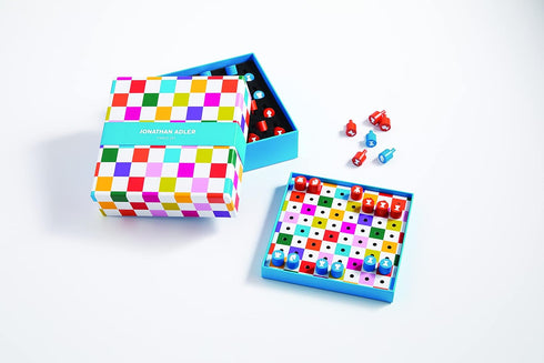 Jonathan Adler Helsinki Peggable Chess Set - Chic & Contemporary with 32 Wood Pieces and Portable Board