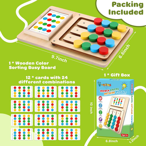 V-Opitos Color Matching Puzzle Toys, Montessori Brain Teasers Game for Kids Ages 3-7, Travel Toys for Boys & Girls