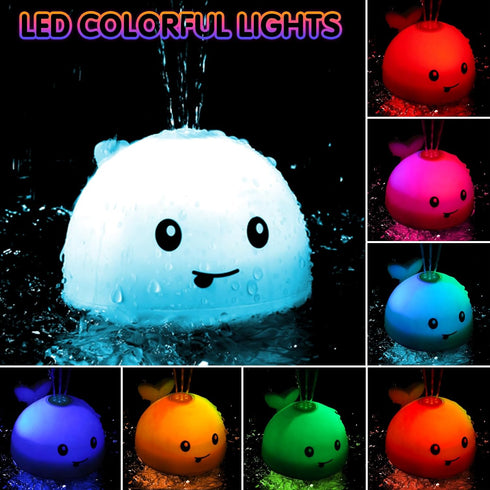 2024 Upgraded Whale Bath Toys for Babies, Light Up Sprinkler Bathtub Toys, Water Pool Toys, Birthday Shower Gifts for
