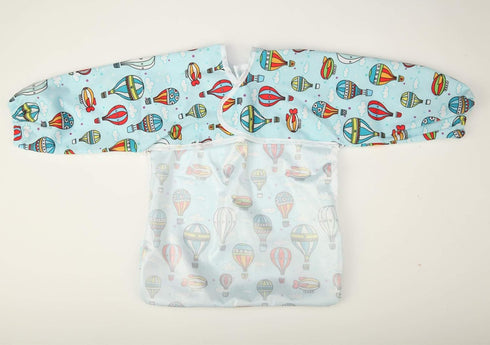 Baby Bib Sleeved Shirt with Pocket for Toddler Painting - 1-3 Years Old (Hot Air Balloon)