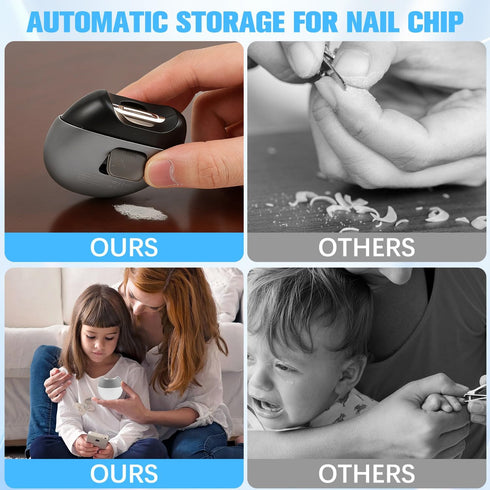 KoyunWong 2 Trimmer Electric Automatic Nail Clipper with Light, USB Rechargeable, Speeds, Magnetic Cover, Safety