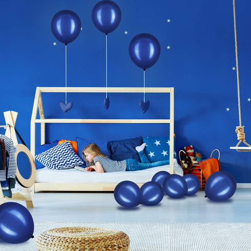 Hestya 100 Pieces 10 Inch Navy Blue Latex Balloons - Party Decoration Kit for Weddings, Graduations, Anniversaries
