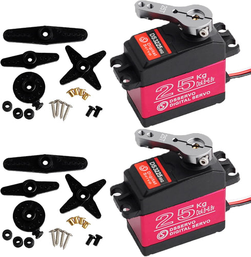 DS3225 Update Servo, DS3225MG 25Kg RC Digital Servo, Full Metal Gear with 25T Servo Horn Arm, PWM Control 270 Degree