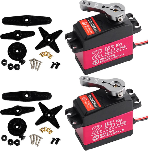 DS3225 Update Servo, DS3225MG 25Kg RC Digital Servo, Full Metal Gear with 25T Servo Horn Arm, PWM Control 270 Degree
