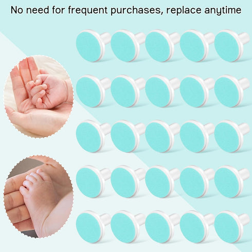 TOPPERFUN 30Pcs Trimmer, 12 Baby Nail Buffer Replacement Pads, Electric Baby Nail File Grinding Heads for Standard File