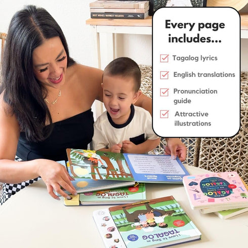 I Love to Sing in Tagalog: Nursery Rhymes, Press and Play Interactive Song Book, Tagalog for Toddlers, Tagalog Baby