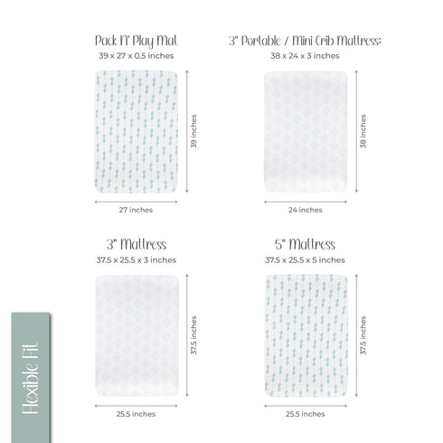 Pack Set Changing Pad Cover and n Play Sheet Bundle (Sage Diamond Collection)