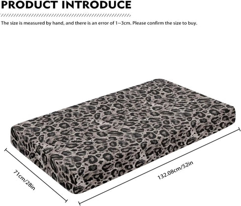 ZDCUSTOM 2 Pack, 52"x28" Cozy 2-Pack Changing Pad Cover for Girls Boys Wild Leopard Print Soft Diaper Change Table