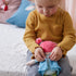 HABA Snug Up Philine, 10" Soft Doll with Embroidered Face, Pink Pigtail, Removable Blue Dress, Machine Washable