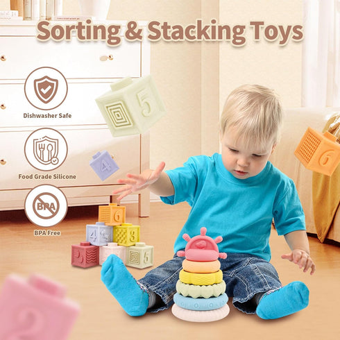 6 18 8 1 Set, LUCKFUTURE Baby Toys to Months, in Montessori Toy Educational Learning Toy for Toddlers Babies Sensory