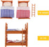 Miniature Dollhouse Bunk Beds Set, 1:12 Scale Dollhouse Furniture with Ladder, Dollhouse Bunk Bed Decor