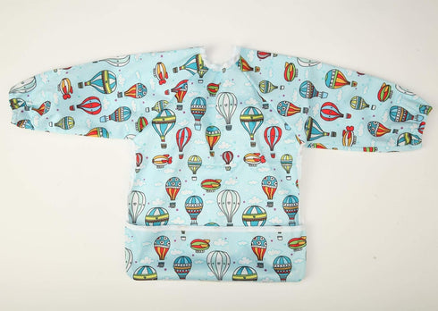 Baby Bib Sleeved Shirt with Pocket for Toddler Painting - 1-3 Years Old (Hot Air Balloon)