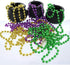 GIFTEXPRESS 12 pcs Mardi Gras Beads, 33" Multi Colors Necklaces Bundle, Metallic Colors in Gold, Green, Purple