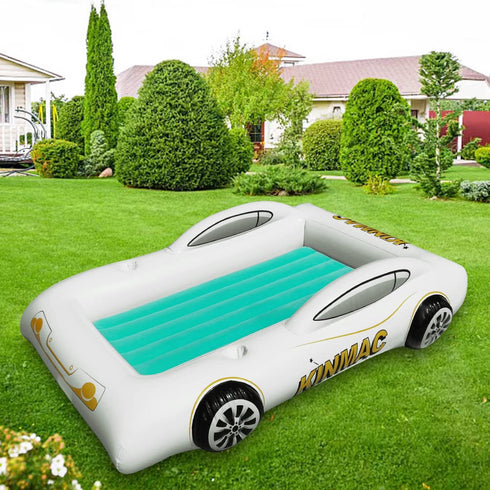 KINMAC Inflatable Toddler Travel Bed- Portable Travel Toddler Air Bed for Kids Camping Air Mattress Racecar Toddler Bed