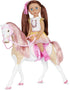 14-Inch Set 3+ Glitter Girls Toy Horse Bonnie Pink Mane & Tail with Silver Hair Tinsels Removable Saddle, Floral
